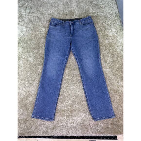 Lee Denim - Lee Slim Fit Straight Leg Mid Rise Jeans Womens 14 Blue Denim Dark Wash D233